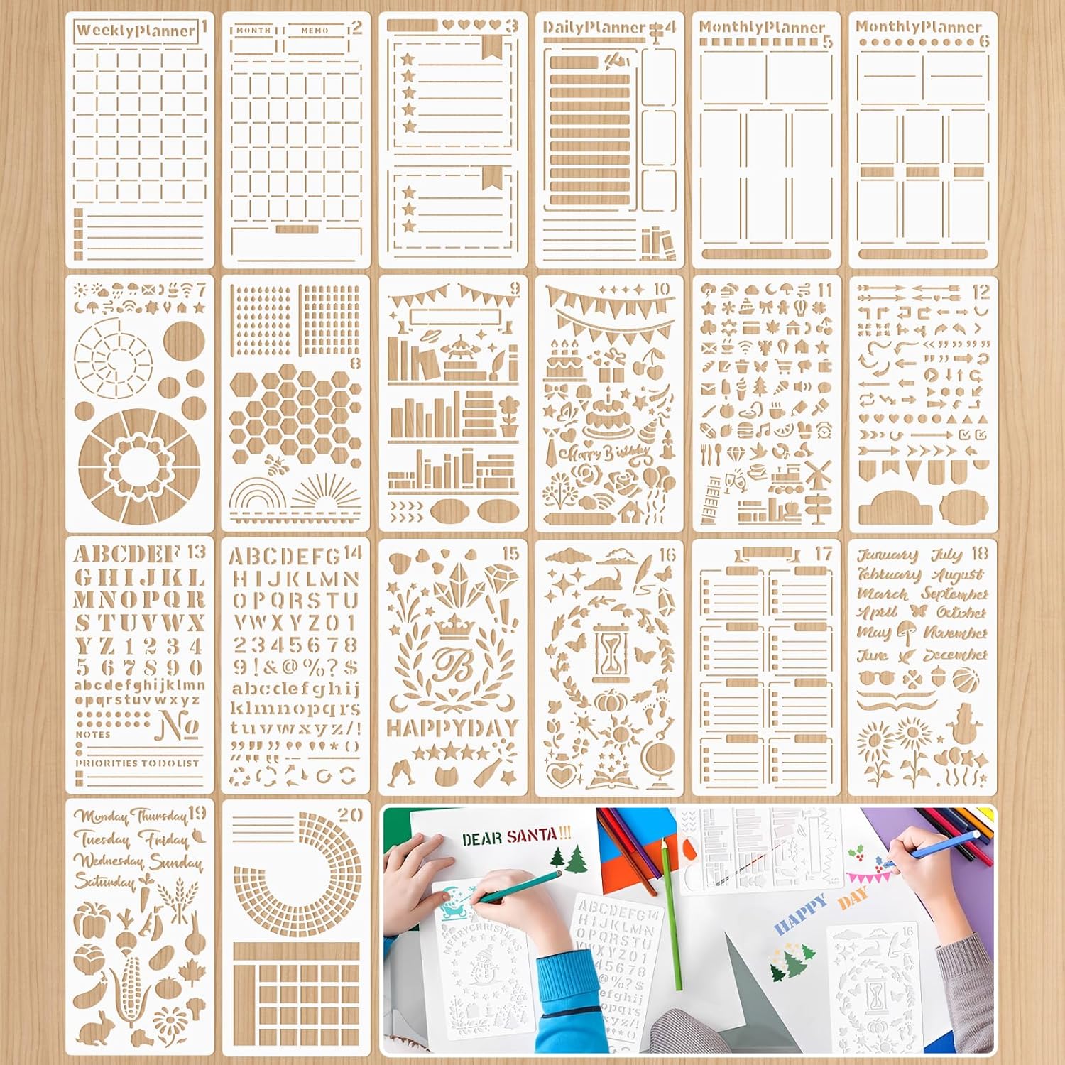 Photography Model - Set di 20/30/36/40 Stencil in Plastica